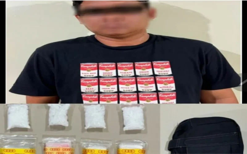 Foto Pelaku Bandar Narkoba beserta barang bukti yang diamankan Ditresnarkoba Polda Kalsel.(01/Ant)